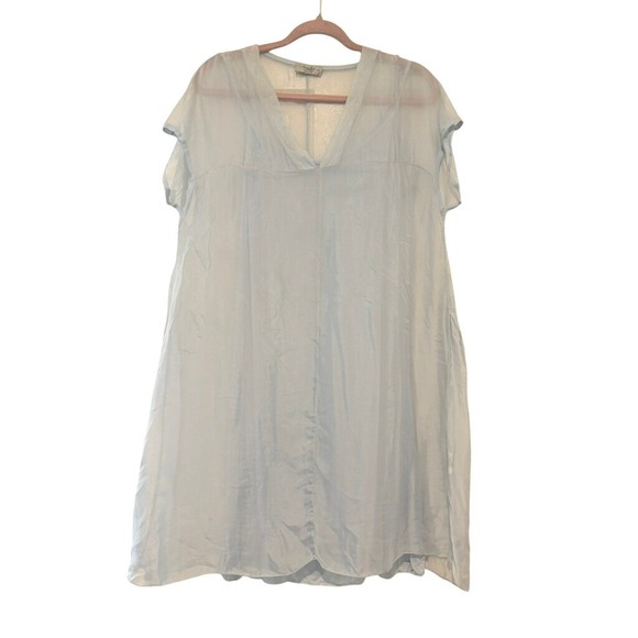 Angela MOda Dresses & Skirts - Angela Moda Italy sz M blue silk sheath dress V neck lined delicate I
